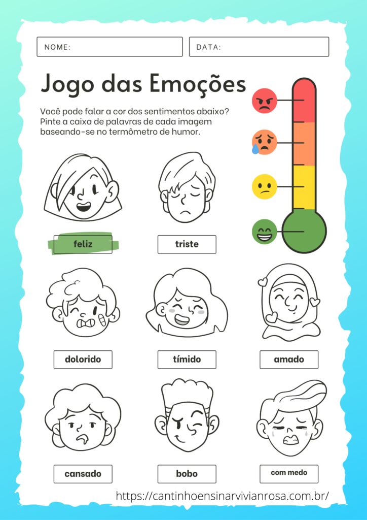 O JOGO DAS EMOÇÕES - TRABALHANDO AS EMOÇÕES NA EDUCAÇÃO INFANTIL