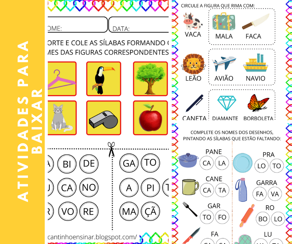 Jogo das Rimas — Material Gratuito. - Cantinho Ensinar
