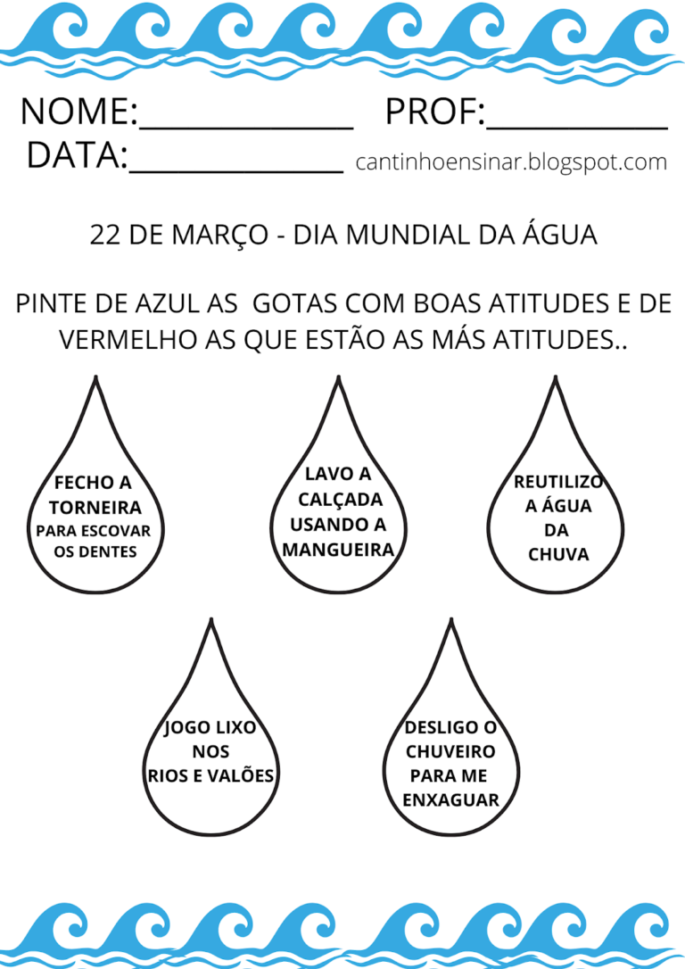 Atividades Para O Dia Mundial Da Água Cantinho Ensinar 0487