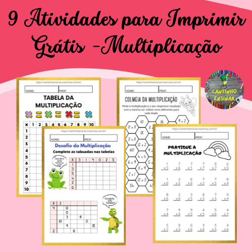 Tabuada Para Imprimir: Sem Resultados. Contas de Multiplicação do 1 ao 9.  Material Didatico Para Professores, Pais e Alunos.