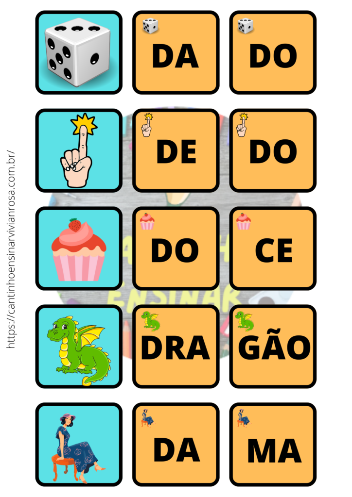 LEITURA DE PALAVRAS (JOGO DA LEITURA) - Alfabetização 