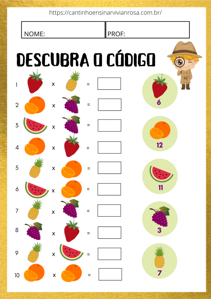 9 Atividades de Multiplicação prontas para Impressão. - Cantinho Ensinar