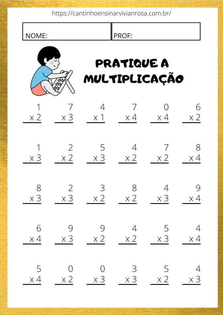 Tabuadas de Parede para Impressão - MULTIPLICAÇÃO do 0 ao 10