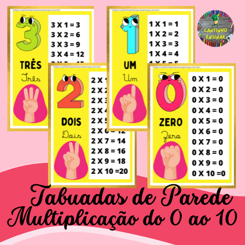 15 Tabuadas de Multiplicação do 1 ao 10 para Imprimir (Completa) - Online  Cursos Gratuitos