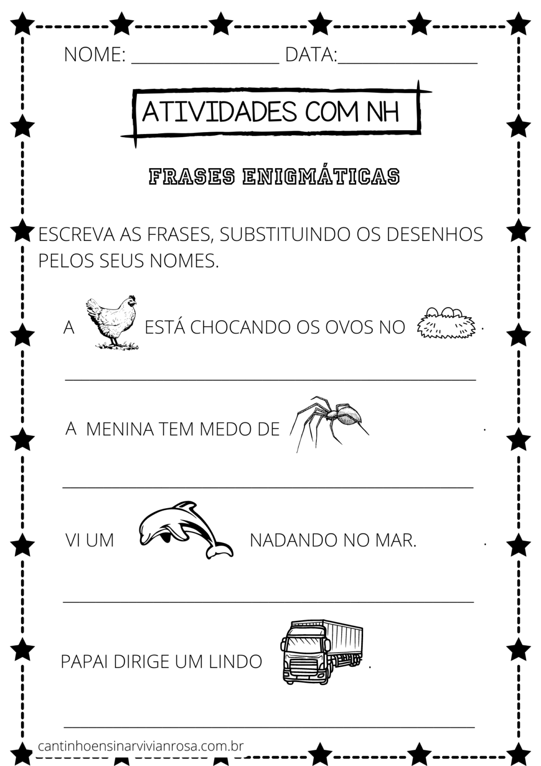 Atividades Com NH - Sílabas Complexas Para Alfabetização - Cantinho Ensinar