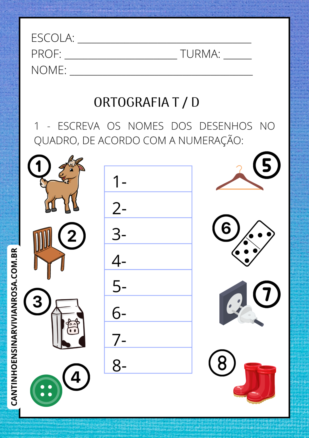 Atividades De Ortografia T E D Para Baixar Cantinho Ensinar