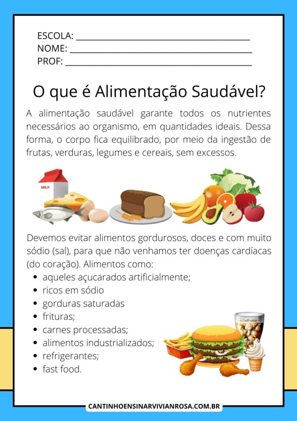 Atividades Alimentação Saudável Cantinho Ensinar 7629