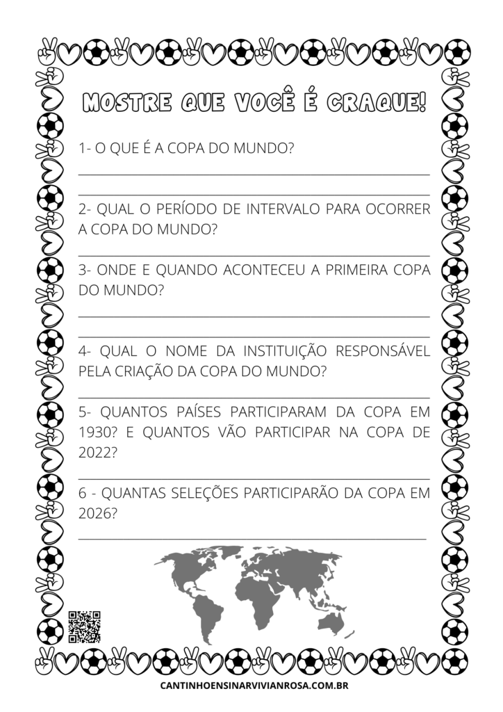 6 ATIVIDADES PARA A COPA DO MUNDO 2022 - Atividades para a Educação  Infantil - Cantinho do Saber