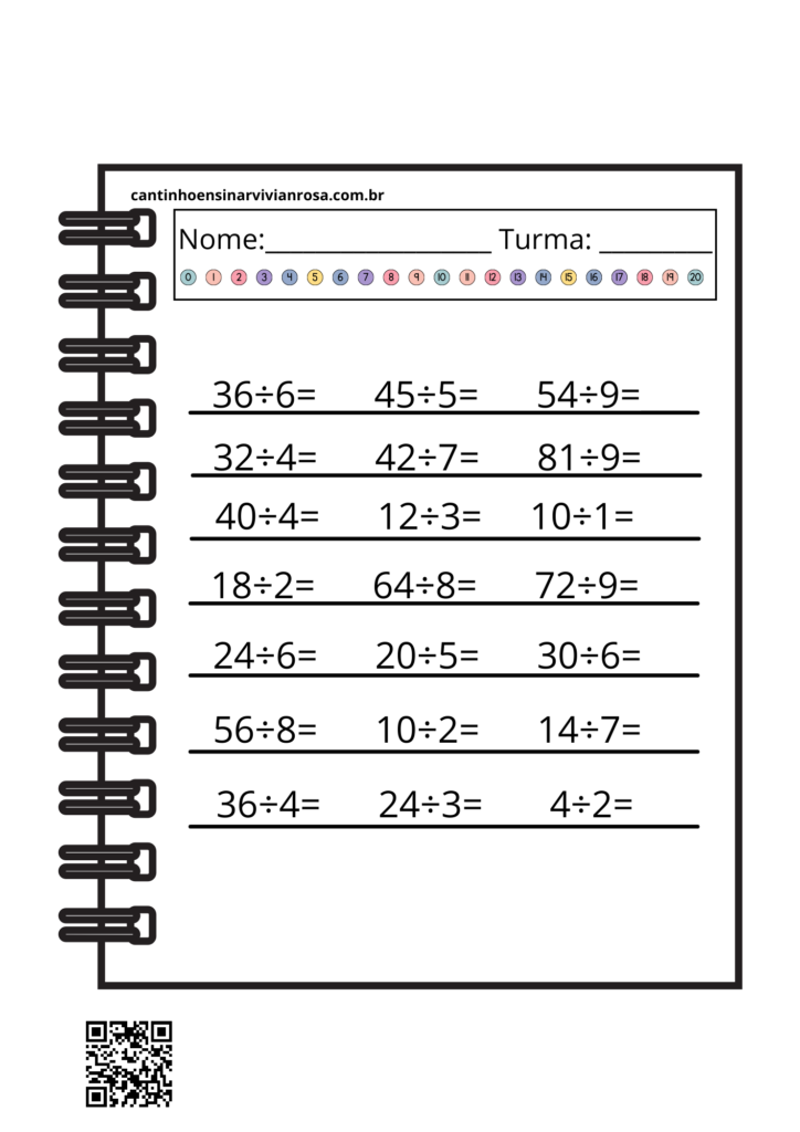 Atividades de Matemática 4 operações