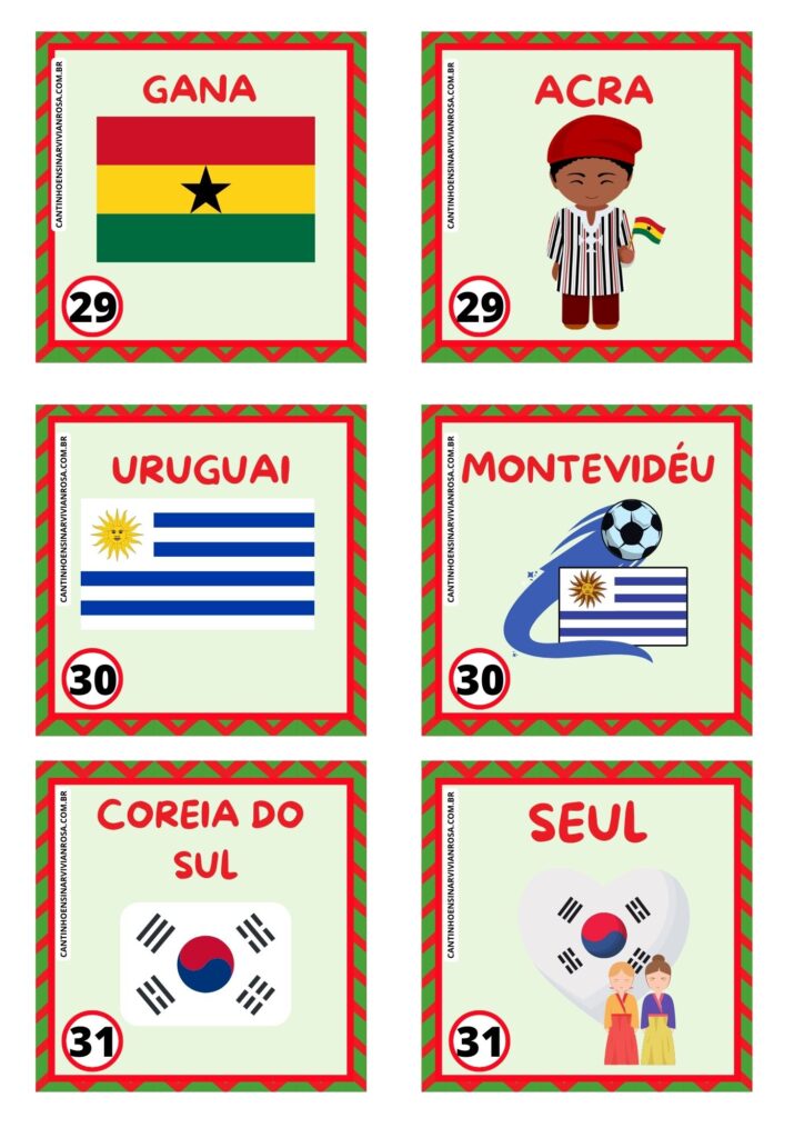 Jogo da memória países da Copa do Mundo 2022 - Professora Carolina