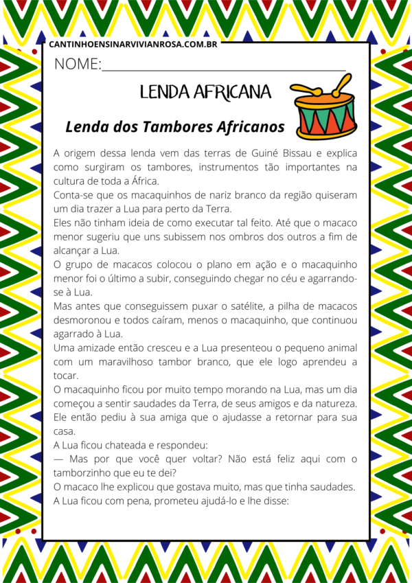 Lendas Africanas com Atividades - Cantinho Ensinar