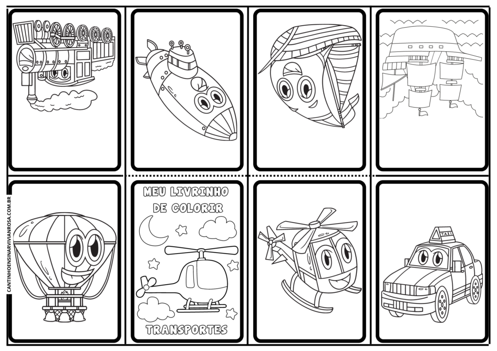 Livrinho dos transportes para colorir grátis - PDF (+ de 24)