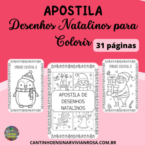 APOSTILA DE DESENHOS NATALINOS PARA COLORIR - Cantinho Ensinar