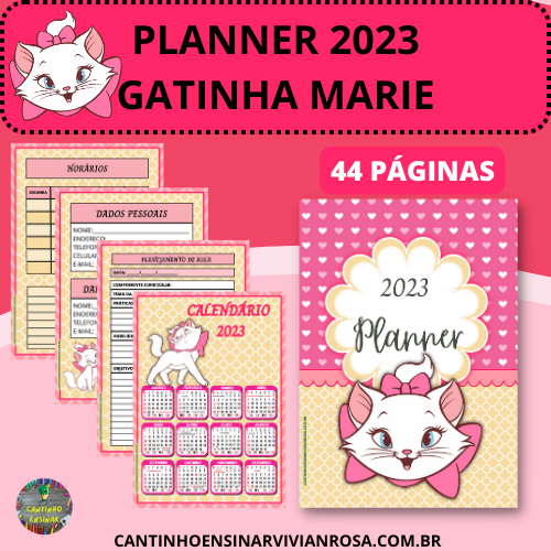 PLANNER 2023 GATINHA MARIE PARA PROFESSORES - Cantinho Ensinar