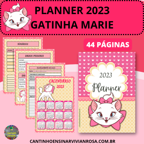 Linda imagem Gatinha Marie com contorno rosa png