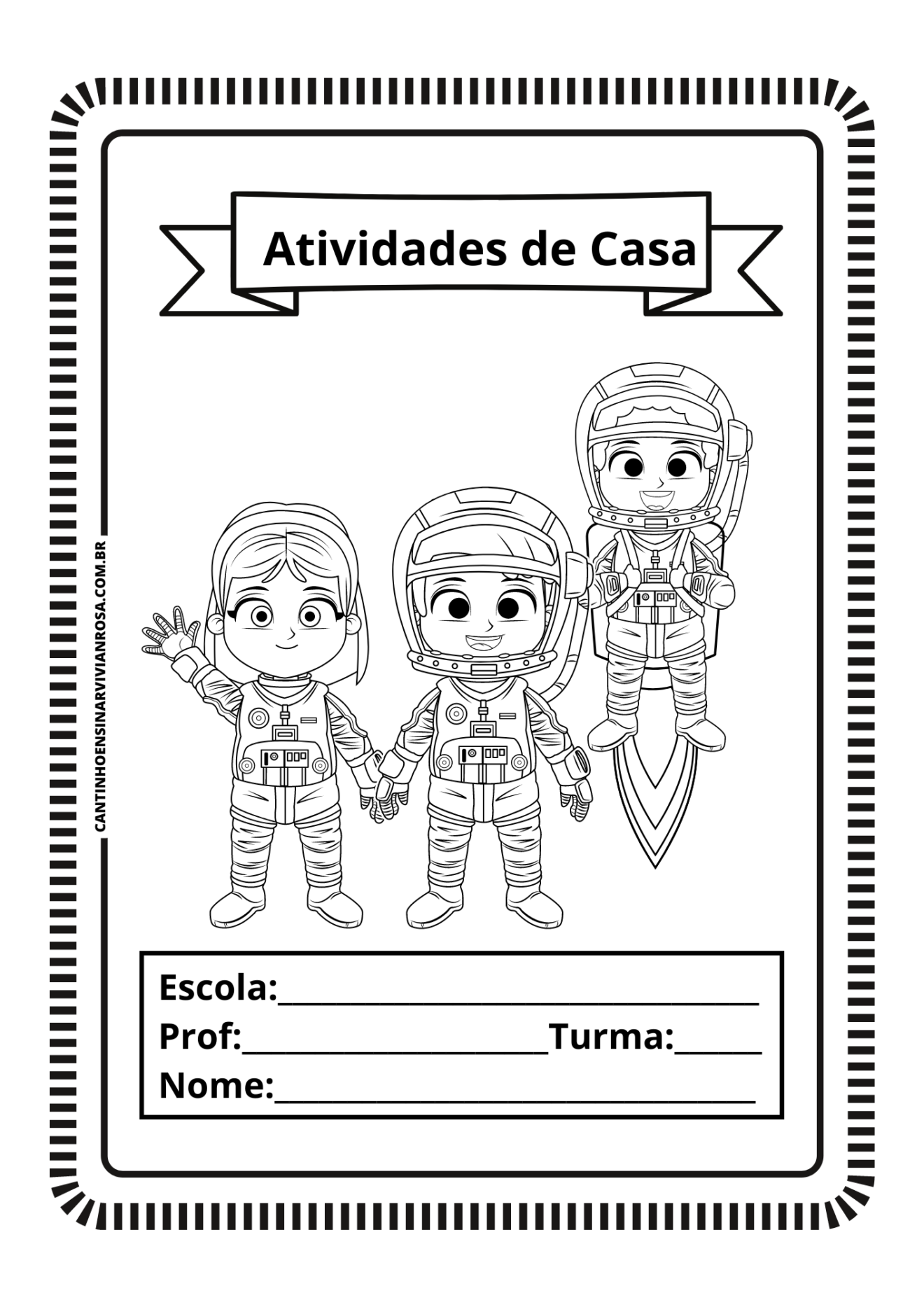 Capas De Caderno Para Colorir Tema Astronauta Cantinho Ensinar