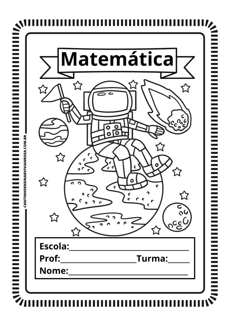 Capas De Caderno Para Colorir Tema Astronauta Cantinho Ensinar