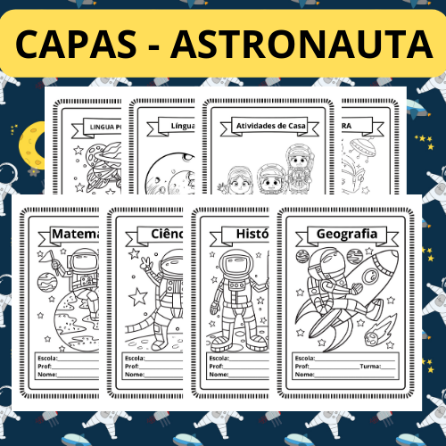 Capinhas de Cadernos Infantis Para Pintar e Imprimir - Desenhos Para Colorir