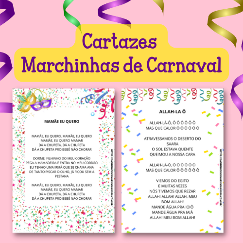 CARTAZES MARCHINHAS DE CARNAVAL - Cantinho Ensinar
