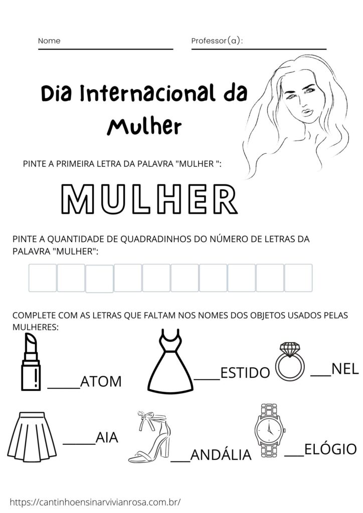 Atividades Gratuitas Dia Das Mulheres Cantinho Ensinar 4866