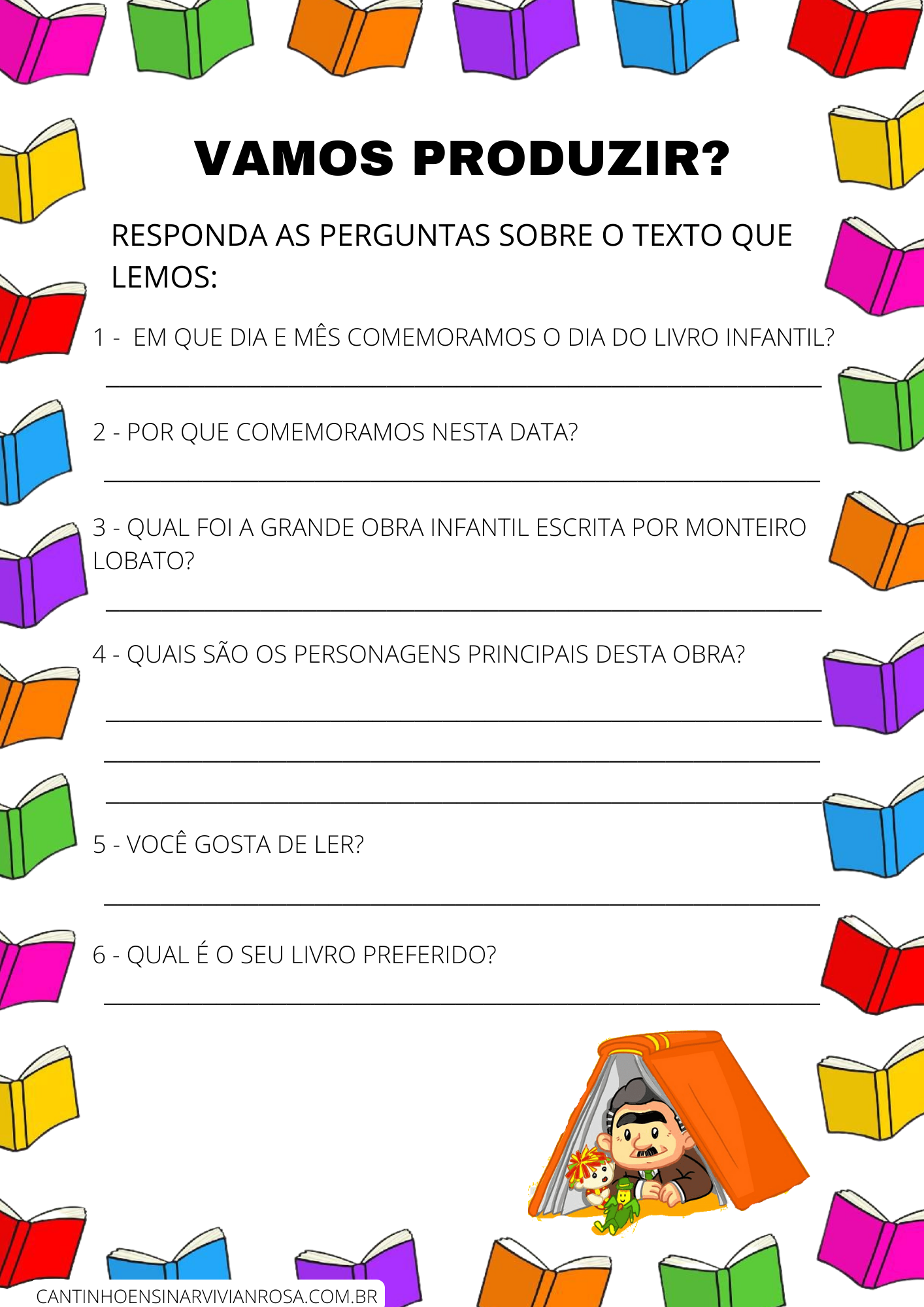 Dia Nacional Do Livro Infantil — Com Atividades Para Baixar Grátis Cantinho Ensinar